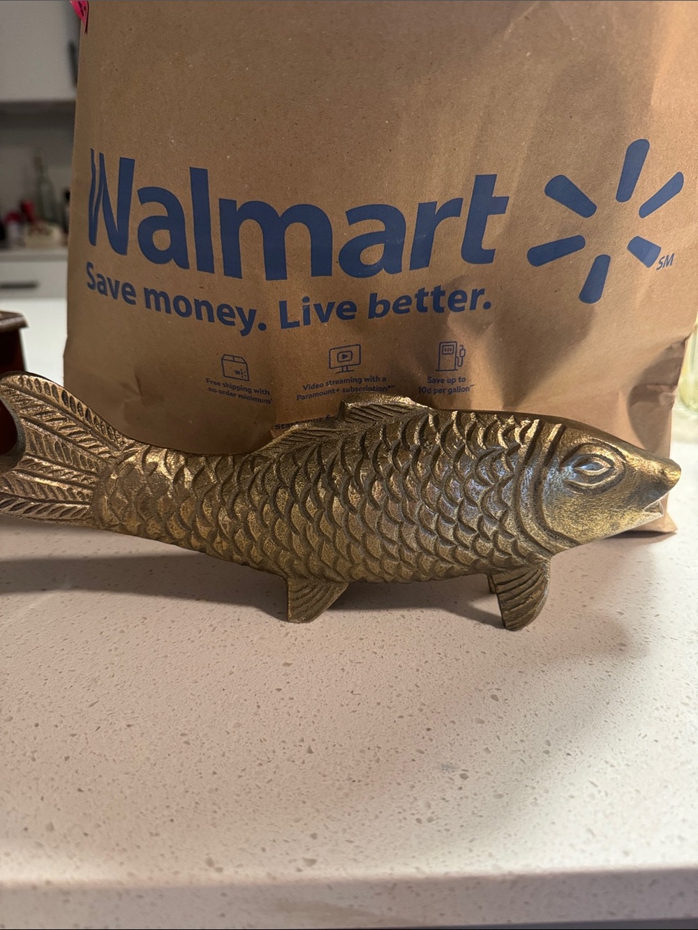 Vintage brass koi fish figurine (money box or piggy bank)